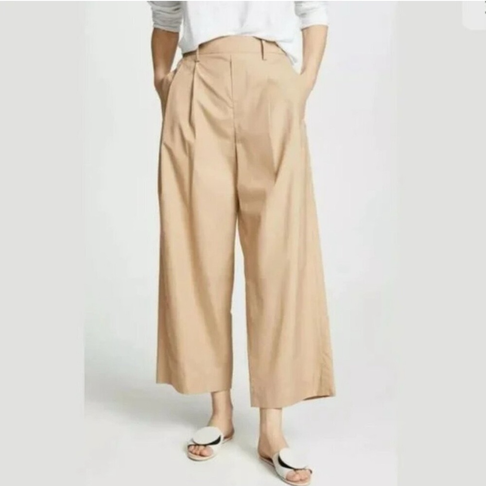 Vince Wide Leg Cropped Poplin Pants